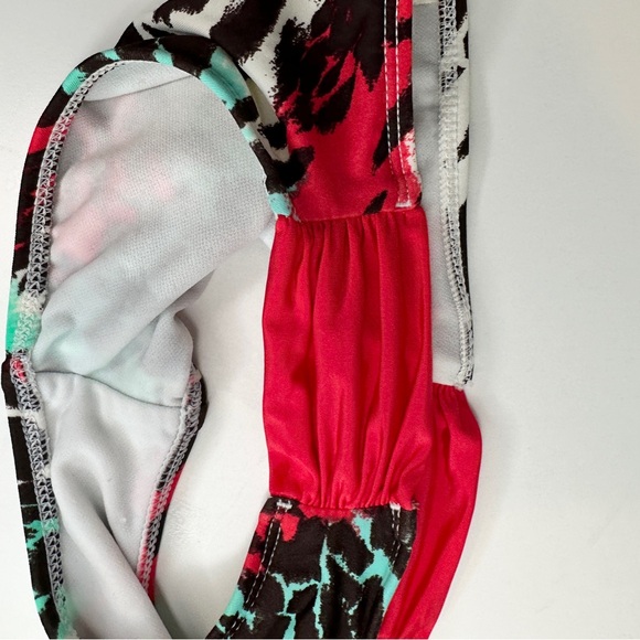 RADIO FIJI | Two Piece Halter Bikini Set Animal Print | Red Blue Black | Small - Picture 9 of 11